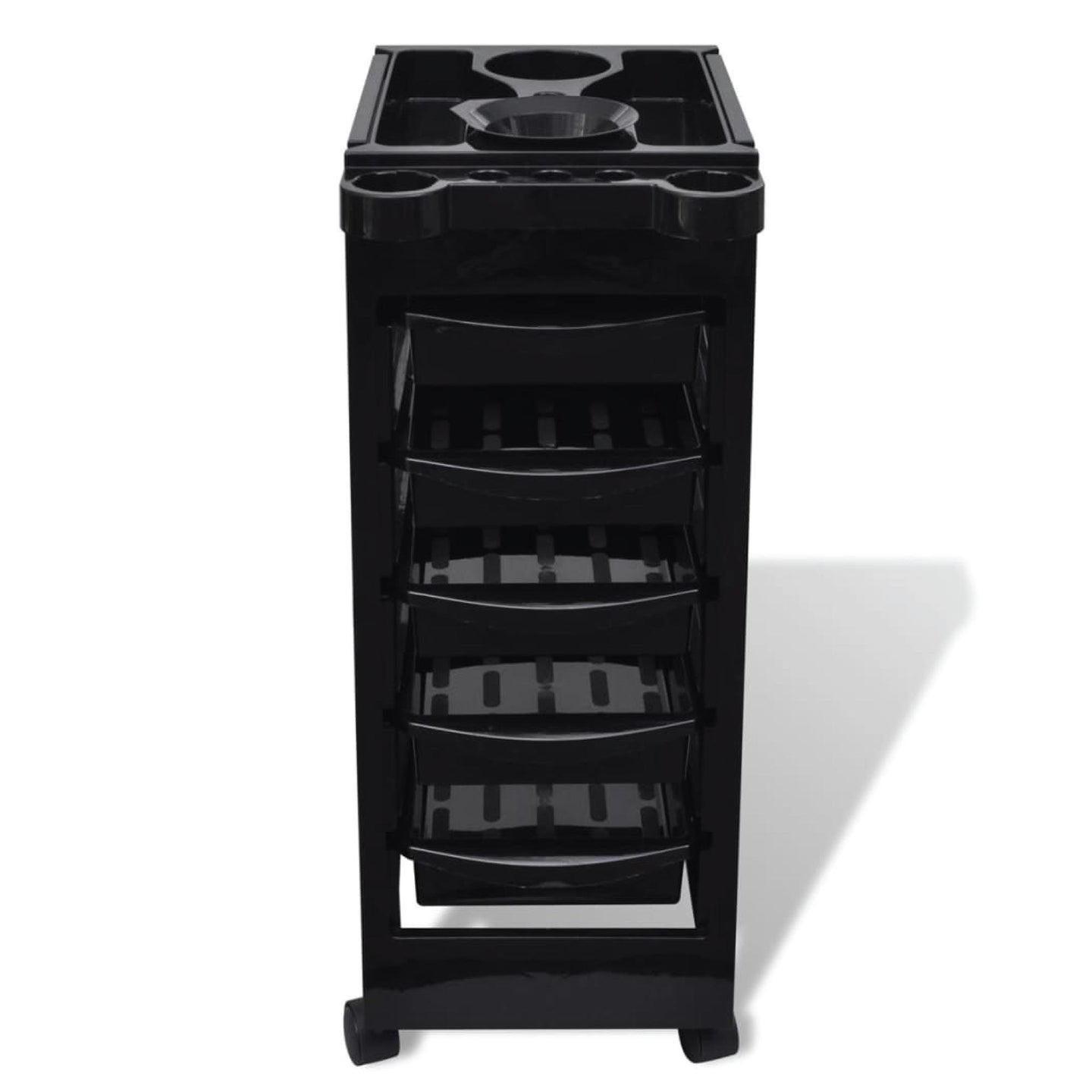 Buy 6 Tier Hairdressing Trolley Black 82x49x32cm Salon Hair Colouring Rolling Cart discounted | Products On Sale Australia