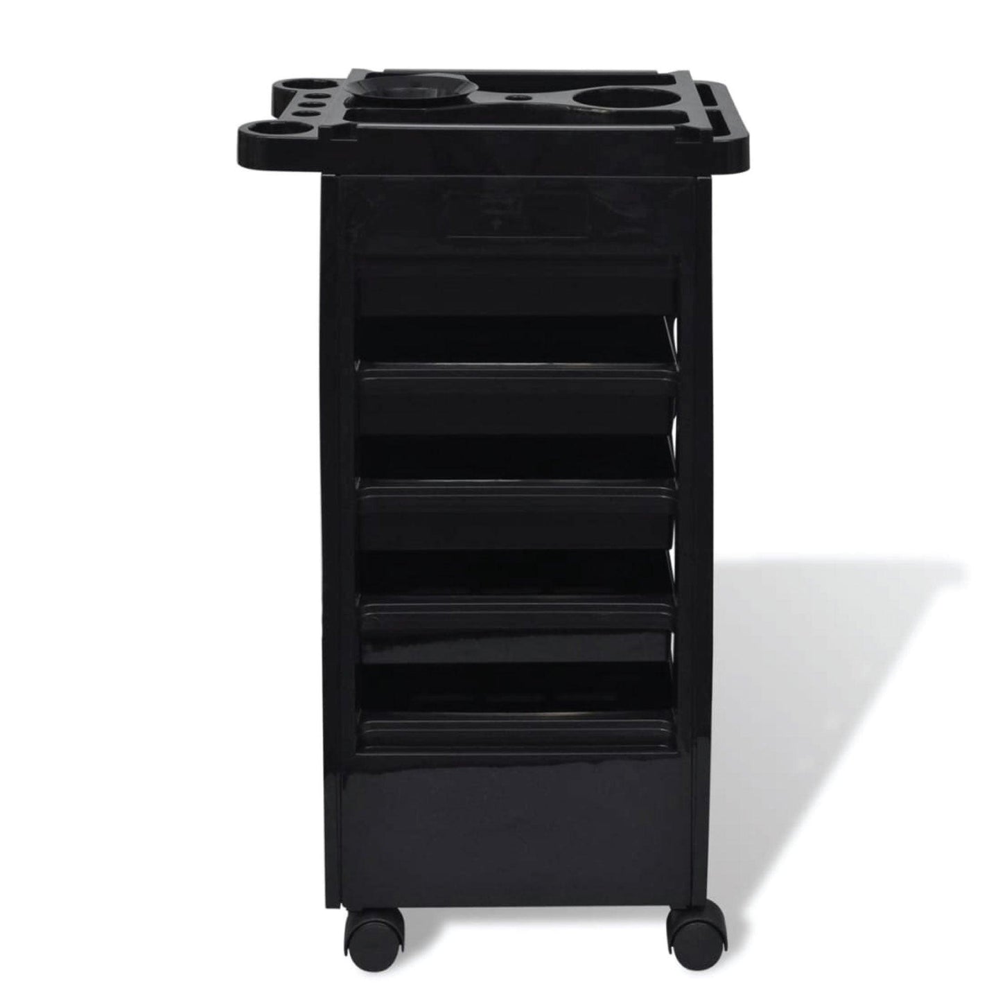 Buy 6 Tier Hairdressing Trolley Black 82x49x32cm Salon Hair Colouring Rolling Cart discounted | Products On Sale Australia