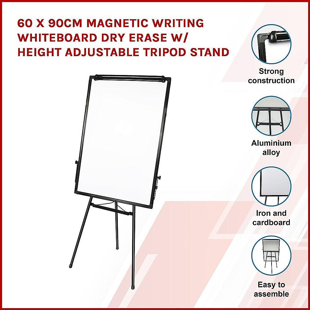 Buy 60 x 90cm Magnetic Writing Whiteboard Dry Erase w/ Height Adjustable Tripod Stand discounted | Products On Sale Australia