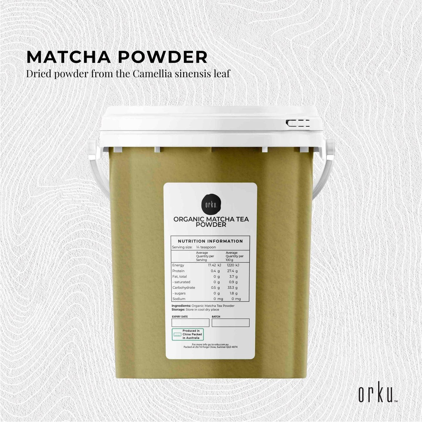 Buy 600g Organic Matcha Powder Tub Bucket Camellia Sinensis Green Tea Leaf discounted | Products On Sale Australia