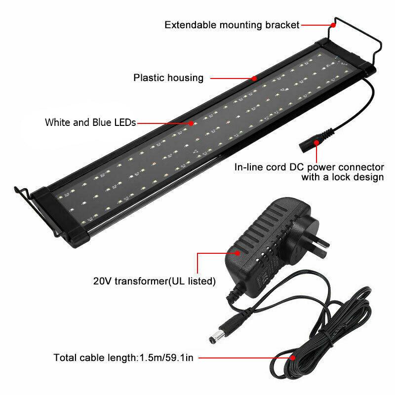 Buy 60cm Aquarium Light Lighting Full Spectrum Aqua Plant Fish Tank Bar LED Lamp discounted | Products On Sale Australia