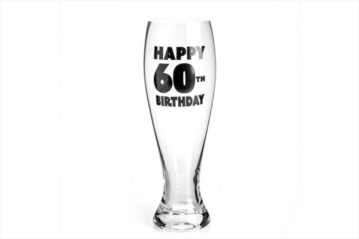 Buy 60th Birthday Pilsner Glass discounted | Products On Sale Australia