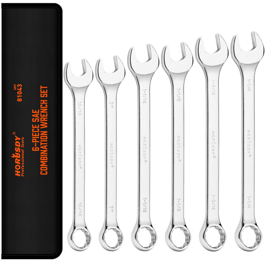 Buy 6Pc Extra Big Imperial Combination Spanner Ring Open Ended Combo Wrench Work discounted | Products On Sale Australia