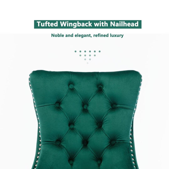 Buy 6x Velvet Dining Chairs- Green discounted | Products On Sale Australia