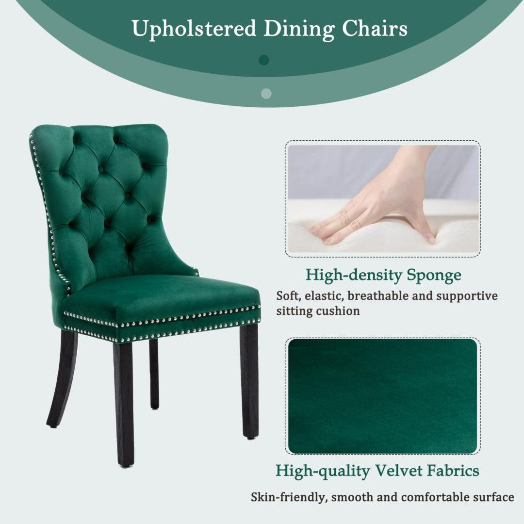 Buy 6x Velvet Dining Chairs- Green discounted | Products On Sale Australia