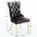 Buy 6x Velvet Dining Chairs with Golden Metal Legs-Black discounted | Products On Sale Australia