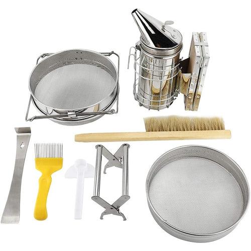 Buy 7 Pcs Beekeeping Tool Kit Including Honey Strainer, Frame Grip, J-Hook tool, Entrance Feeder discounted | Products On Sale Australia