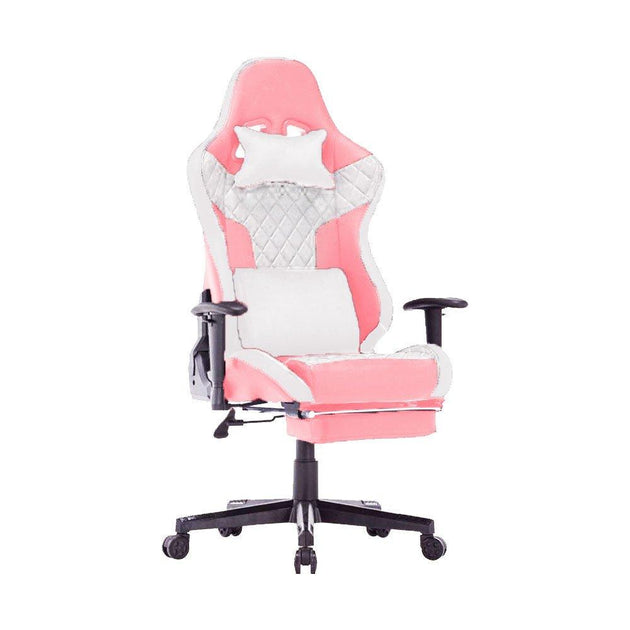 7 RGB Lights Bluetooth Speaker Gaming Chair Ergonomic Racing chair 165° Reclining Gaming Seat 4D Armrest Footrest Pink White Products On Sale Australia | Furniture > Bar Stools & Chairs Category