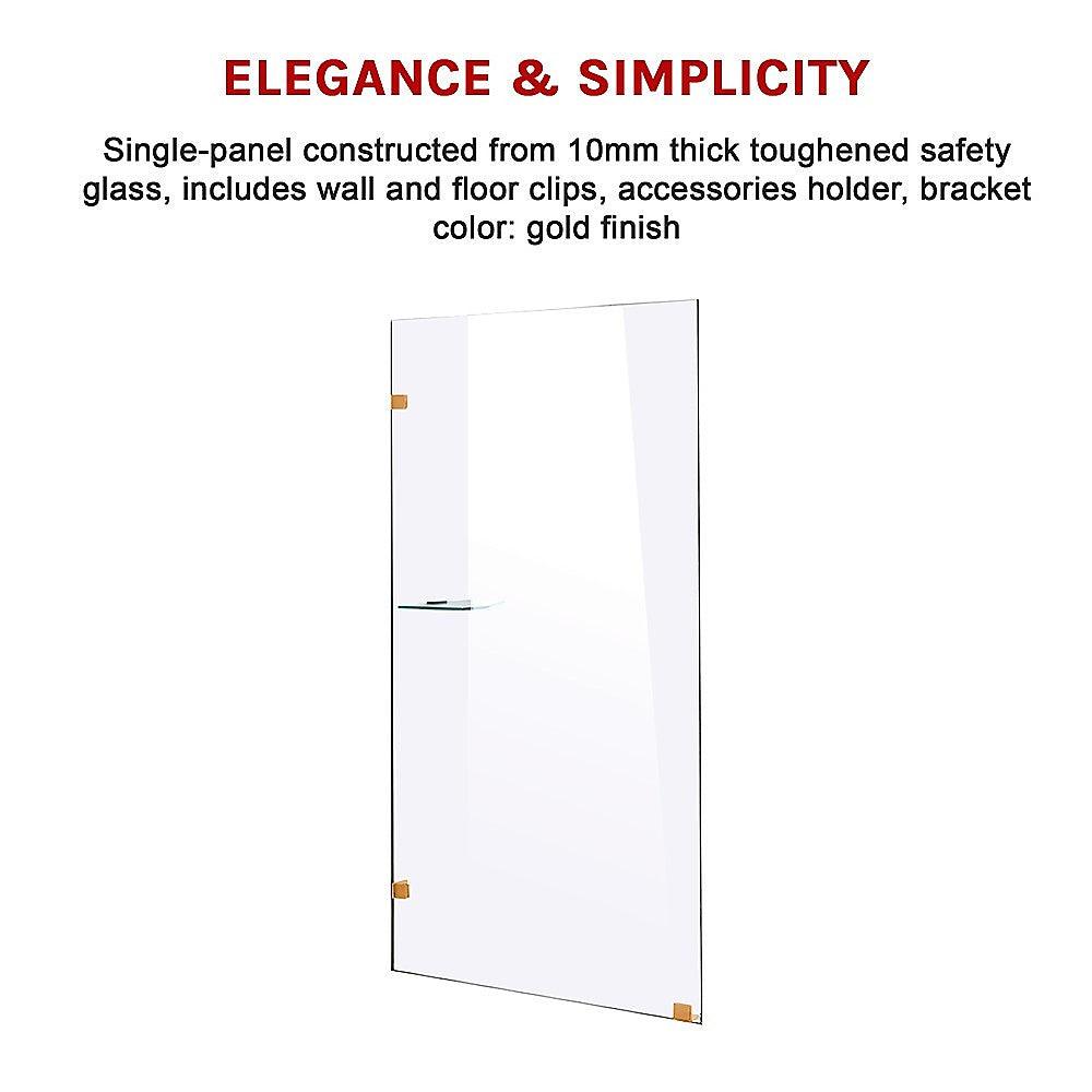 Buy 700 x 2100mm Frameless 10mm Safety Glass Shower Screen discounted | Products On Sale Australia