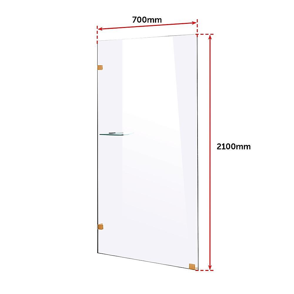 Buy 700 x 2100mm Frameless 10mm Safety Glass Shower Screen discounted | Products On Sale Australia