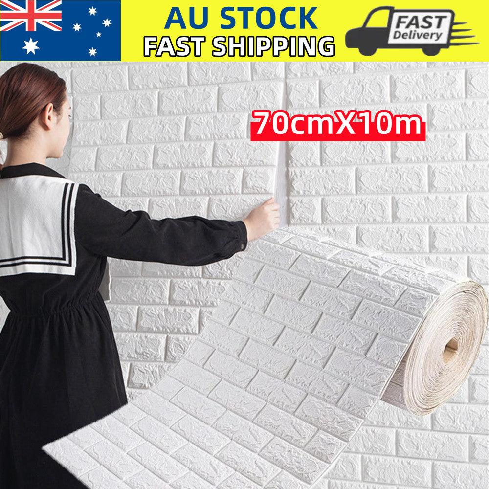 Buy 70CMx10M 3D Wall Paper Panel Foam Brick Self Adhesive Waterproof Wallpaper Sticker discounted | Products On Sale Australia