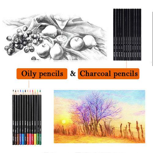 Buy 72pcs Professional Drawing Artist Kit Set Pencils and Sketch Charcoal Art Tools discounted | Products On Sale Australia