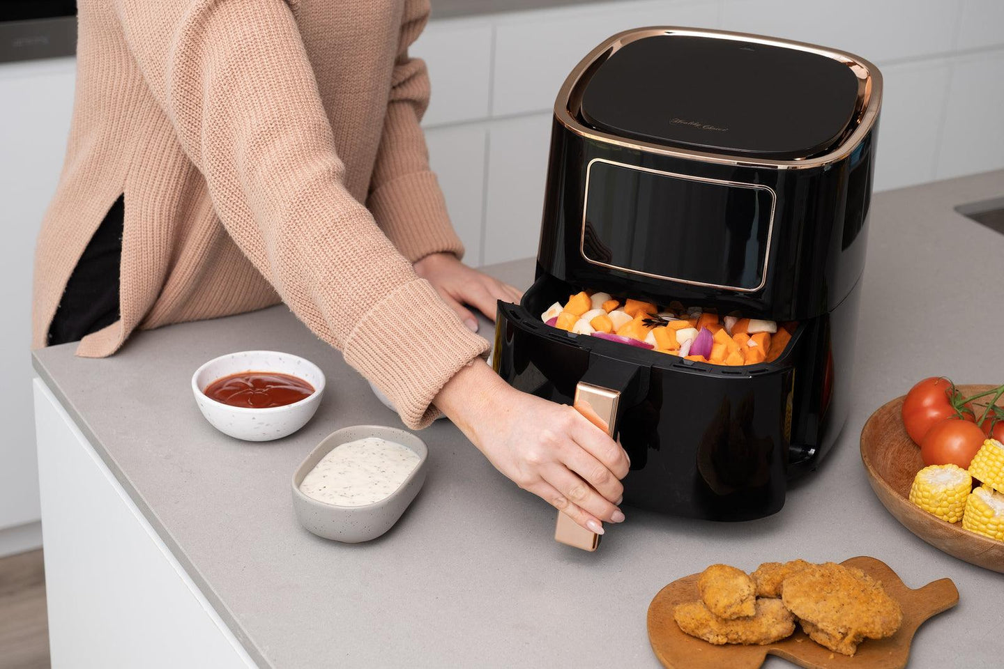 Buy 7L Digital Air Fryer (Black) 1700W, 200C, 8 Cooking Settings discounted | Products On Sale Australia