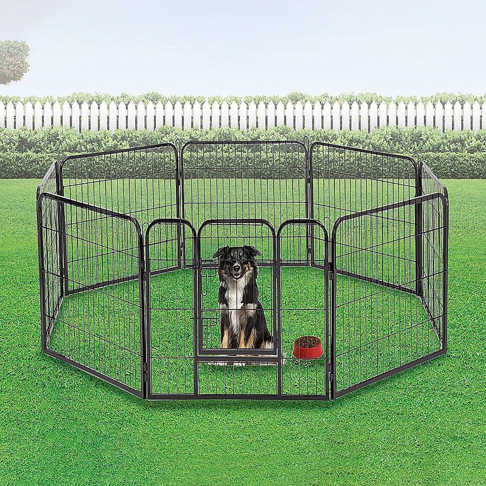 Buy 8 Panel Heavy Duty Pet Dog Playpen Puppy Exercise Fence Enclosure Cage discounted | Products On Sale Australia