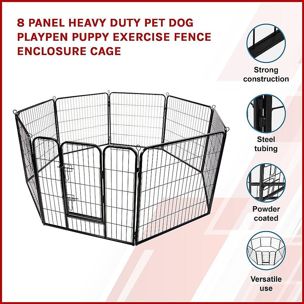 Buy 8 Panel Heavy Duty Pet Dog Playpen Puppy Exercise Fence Enclosure Cage discounted | Products On Sale Australia