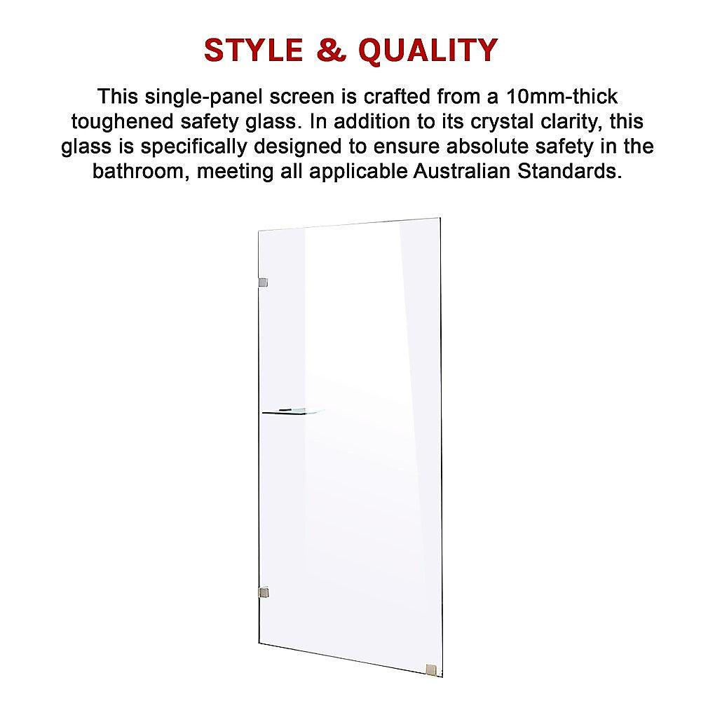 Buy 800 x 2000mm Frameless 10mm Safety Glass Shower Screen discounted | Products On Sale Australia