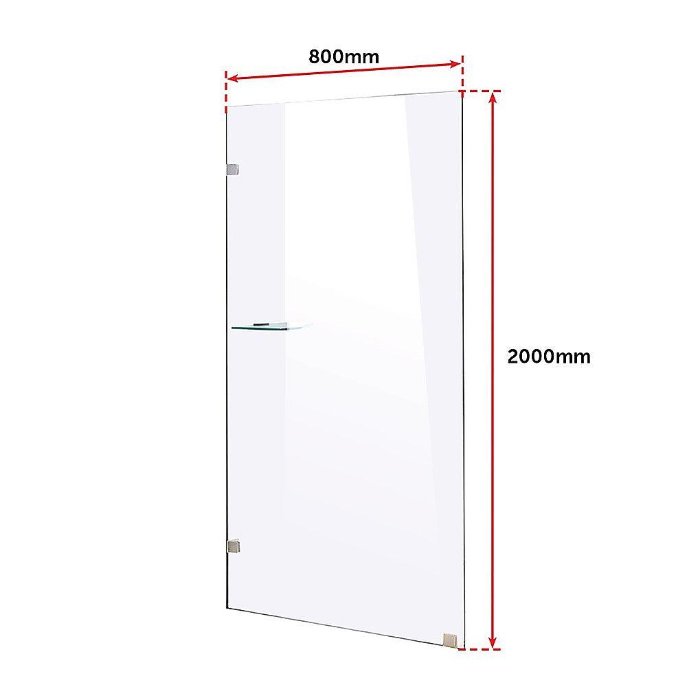 Buy 800 x 2000mm Frameless 10mm Safety Glass Shower Screen discounted | Products On Sale Australia