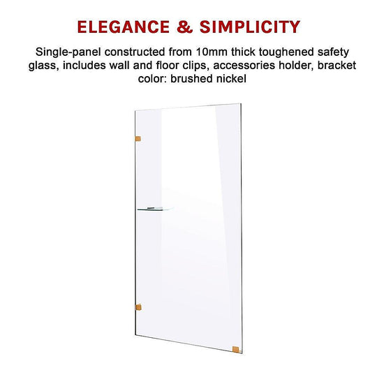 Buy 800 x 2100mm Frameless 10mm Safety Glass Shower Screen discounted | Products On Sale Australia