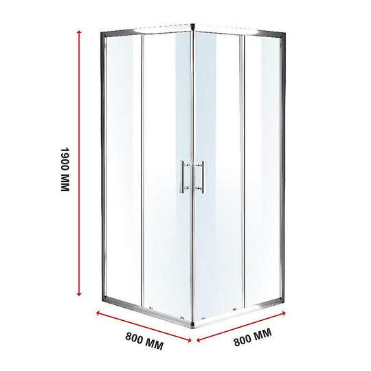 Buy 800 x 800mm Sliding Door Nano Safety Glass Shower Screen By Della Francesca discounted | Products On Sale Australia