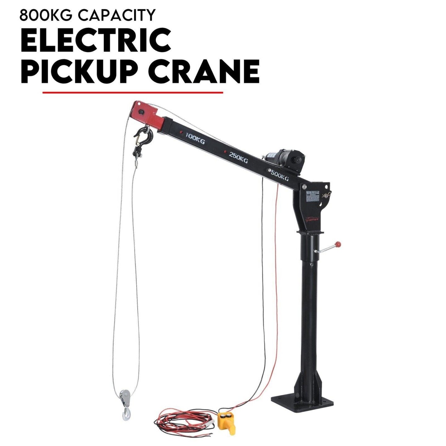 Buy 800kg Electric Hoist Winch Crane 12V Swivel Car Truck UTE Lift 360° Pick Up discounted | Products On Sale Australia