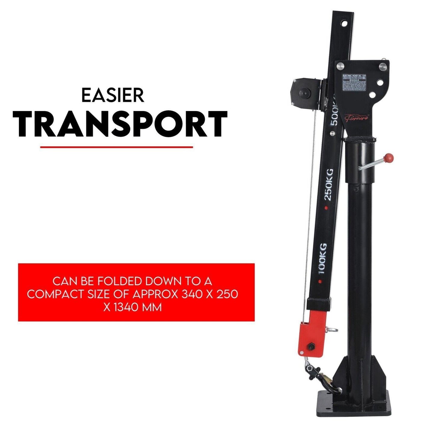 Buy 800kg Electric Hoist Winch Crane 12V Swivel Car Truck UTE Lift 360° Pick Up discounted | Products On Sale Australia