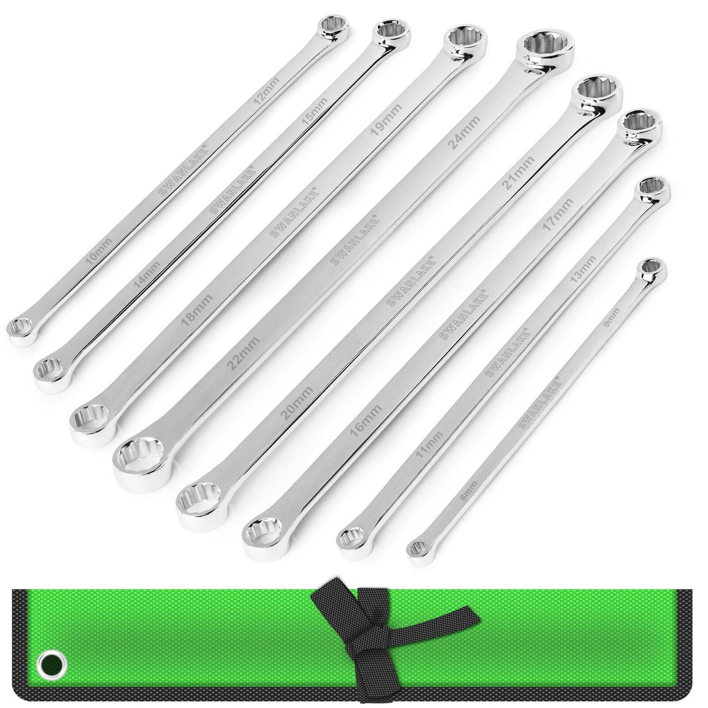 Buy 8PC Aviation Spanner Set Extra Long Wrench Double Ring CRV With Bag 8-24mm discounted | Products On Sale Australia