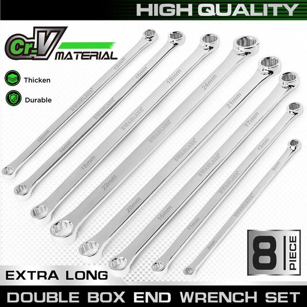 Buy 8PC Aviation Spanner Set Extra Long Wrench Double Ring CRV With Bag 8-24mm discounted | Products On Sale Australia