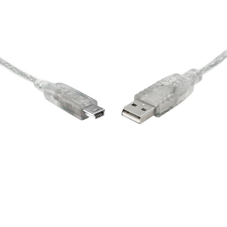 Buy 8WARE USB 2.0 Cable 1m A to Mini-USB B Male to Male Transparent discounted | Products On Sale Australia