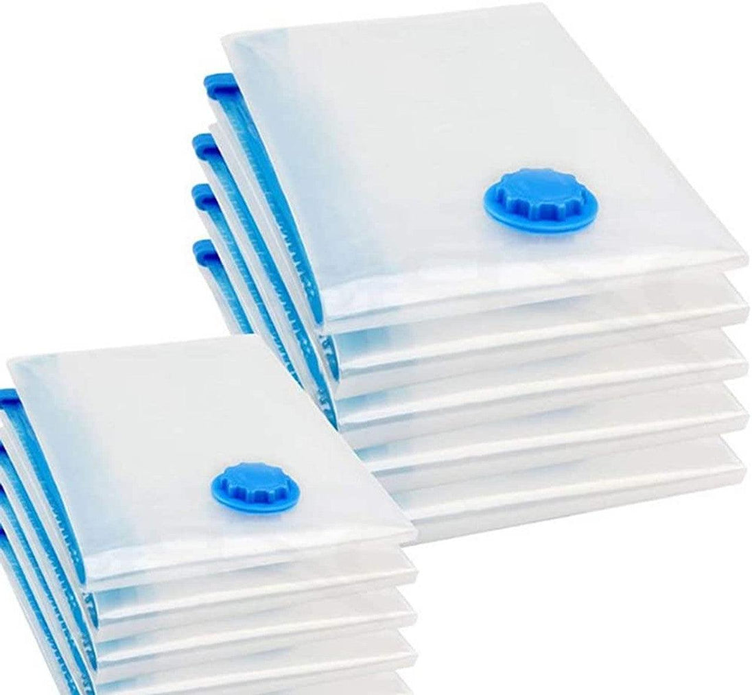 Buy 9 Pack Space Saver Vacuum Seal Storage Bag Kit, 2 Large, 5 Medium & 2 Small discounted | Products On Sale Australia