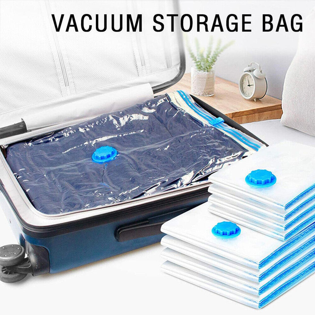 Buy 9 Pack Space Saver Vacuum Seal Storage Bag Kit, 2 Large, 5 Medium & 2 Small discounted | Products On Sale Australia