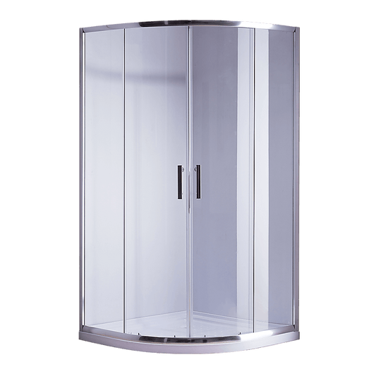 Buy 90 x 90cm Rounded Sliding 6mm Curved Shower Screen with Base in Chrome discounted | Products On Sale Australia