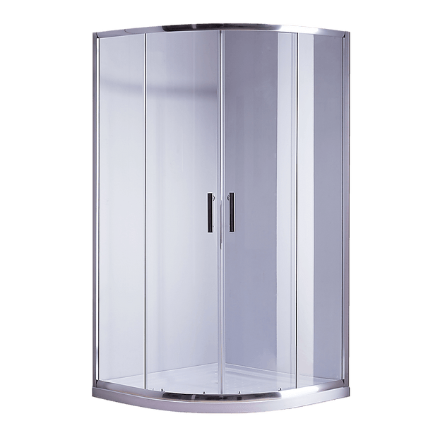 Buy 90 x 90cm Rounded Sliding 6mm Curved Shower Screen with Base in Chrome discounted | Products On Sale Australia