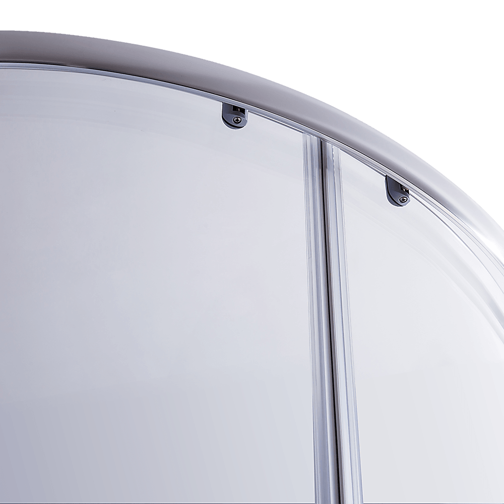 Buy 90 x 90cm Rounded Sliding 6mm Curved Shower Screen with Base in Chrome discounted | Products On Sale Australia