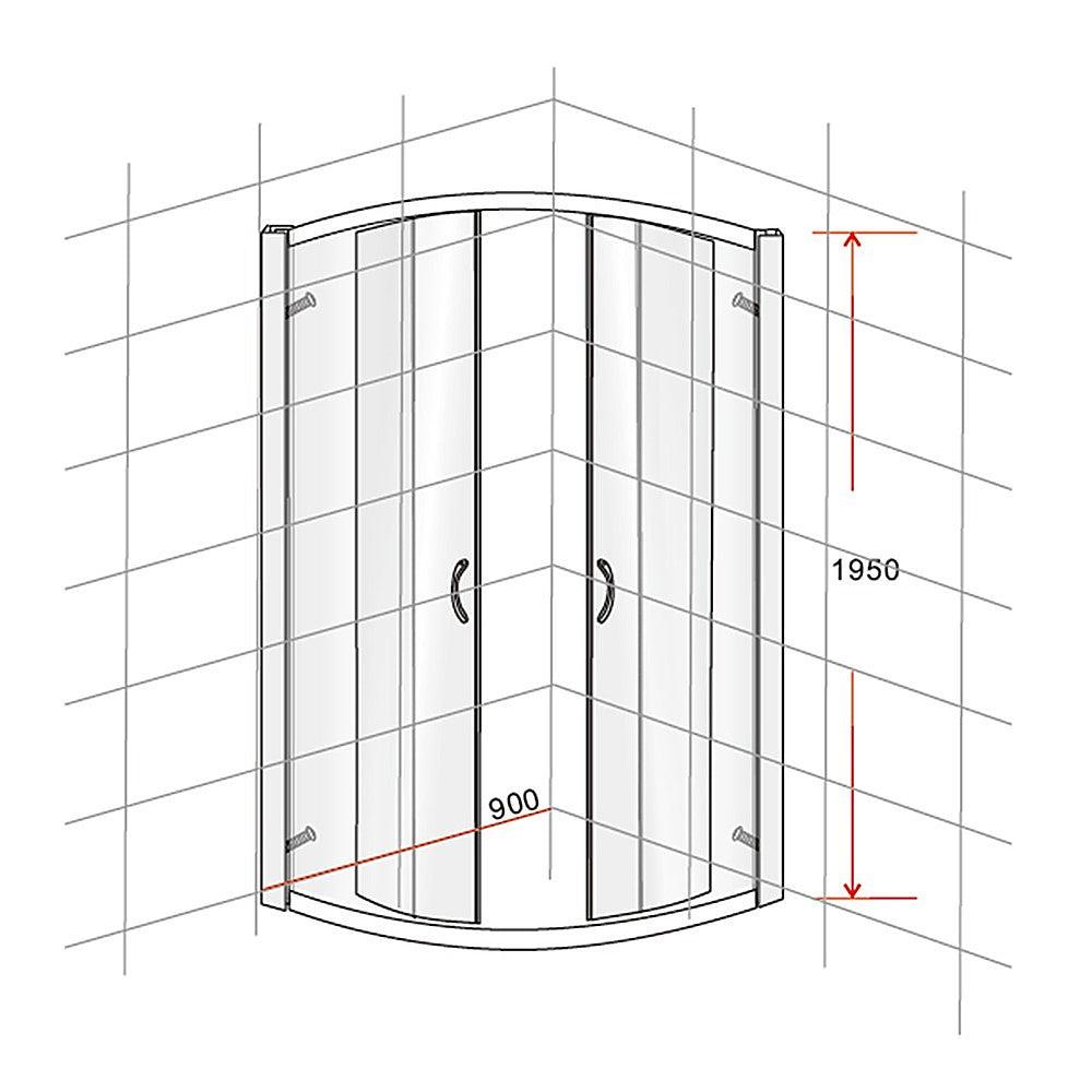 Buy 90 x 90cm Rounded Sliding 6mm Curved Shower Screen with Base in Chrome discounted | Products On Sale Australia