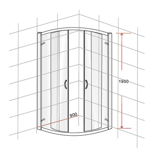 Buy 90 x 90cm Rounded Sliding 6mm Curved Shower Screen with Base in Chrome discounted | Products On Sale Australia