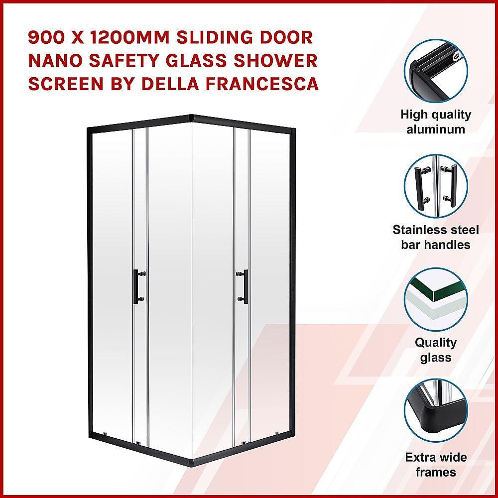 Buy 900 x 1200mm Sliding Door Nano Safety Glass Shower Screen By Della Francesca discounted | Products On Sale Australia