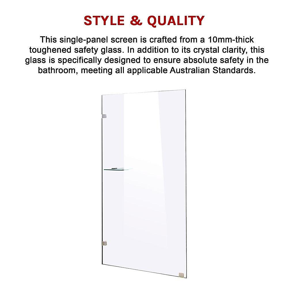 Buy 900 x 2000mm Frameless 10mm Safety Glass Shower Screen discounted | Products On Sale Australia