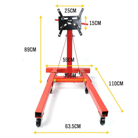 Buy 900kg Engine Stand Heavy Duty Industrial Workshop Cars Auto Crane Hoist discounted | Products On Sale Australia