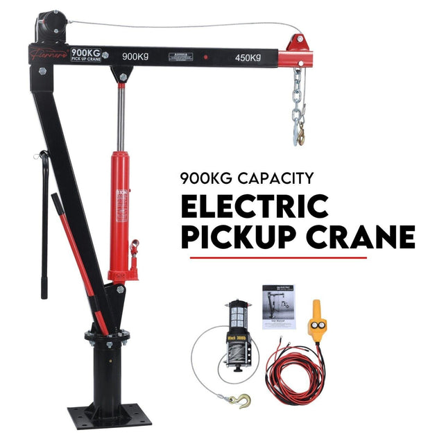 Buy 900kg Swivel Hydraulic Crane Hoist 12V Electric Jack discounted | Products On Sale Australia