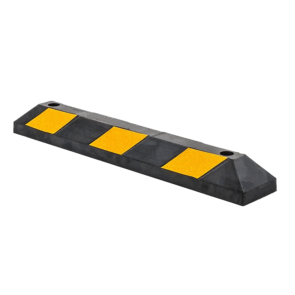 Buy 90cm Heavy Duty Rubber Curb Parking Guide Wheel Driveway Stopper Reflective Yellow discounted | Products On Sale Australia