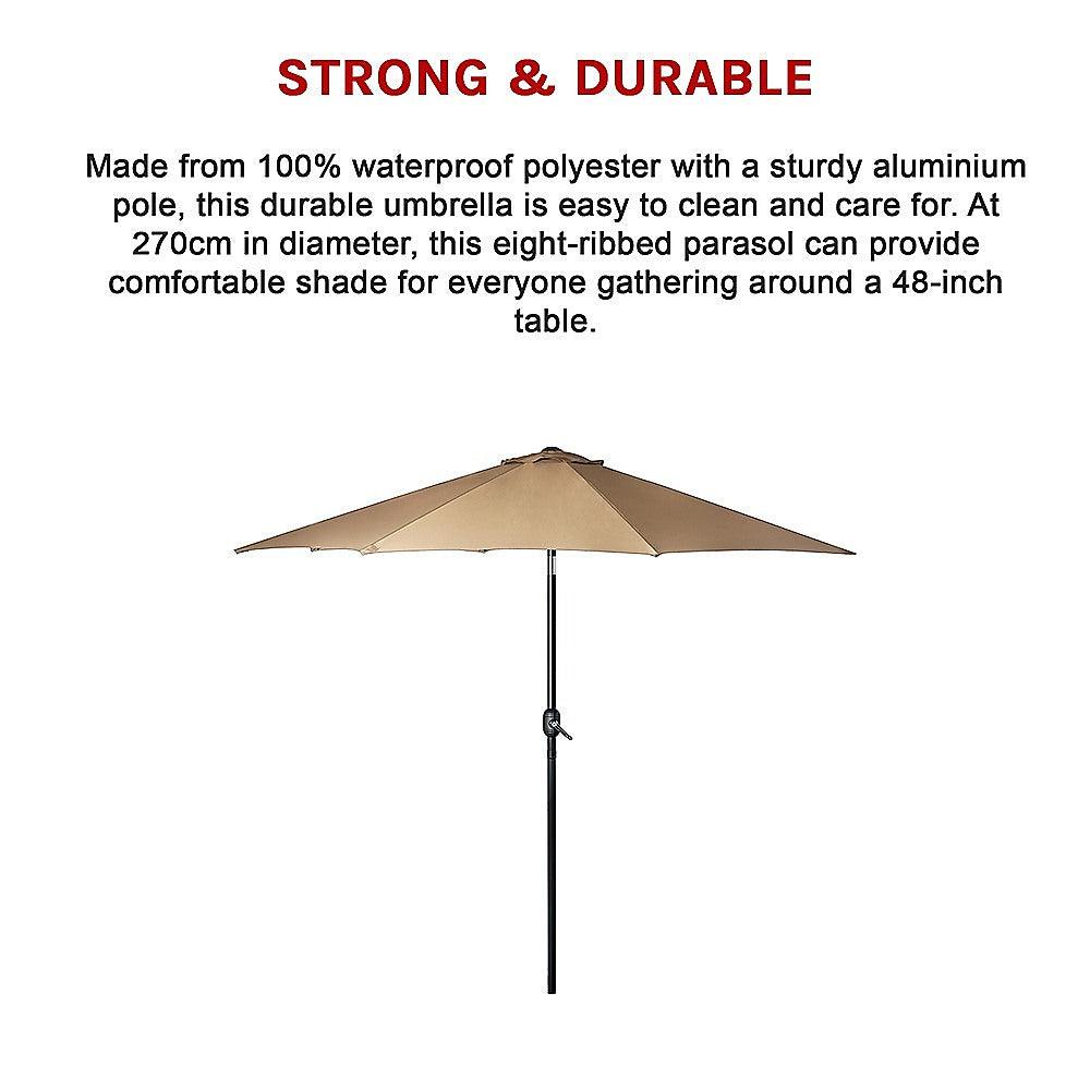 Buy 9FT Patio Umbrella Outdoor Garden Table Umbrella with 8 Sturdy Ribs discounted | Products On Sale Australia