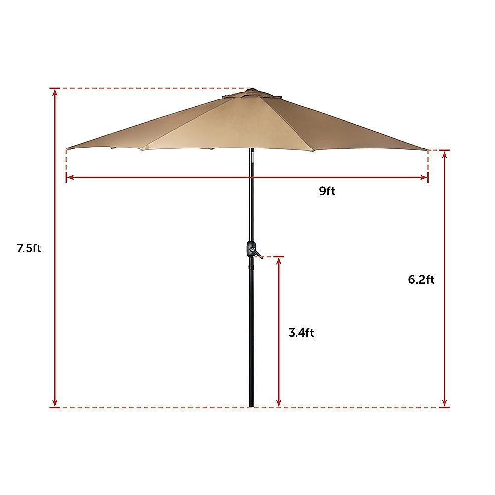 Buy 9FT Patio Umbrella Outdoor Garden Table Umbrella with 8 Sturdy Ribs discounted | Products On Sale Australia