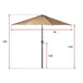 Buy 9FT Patio Umbrella Outdoor Garden Table Umbrella with 8 Sturdy Ribs discounted | Products On Sale Australia