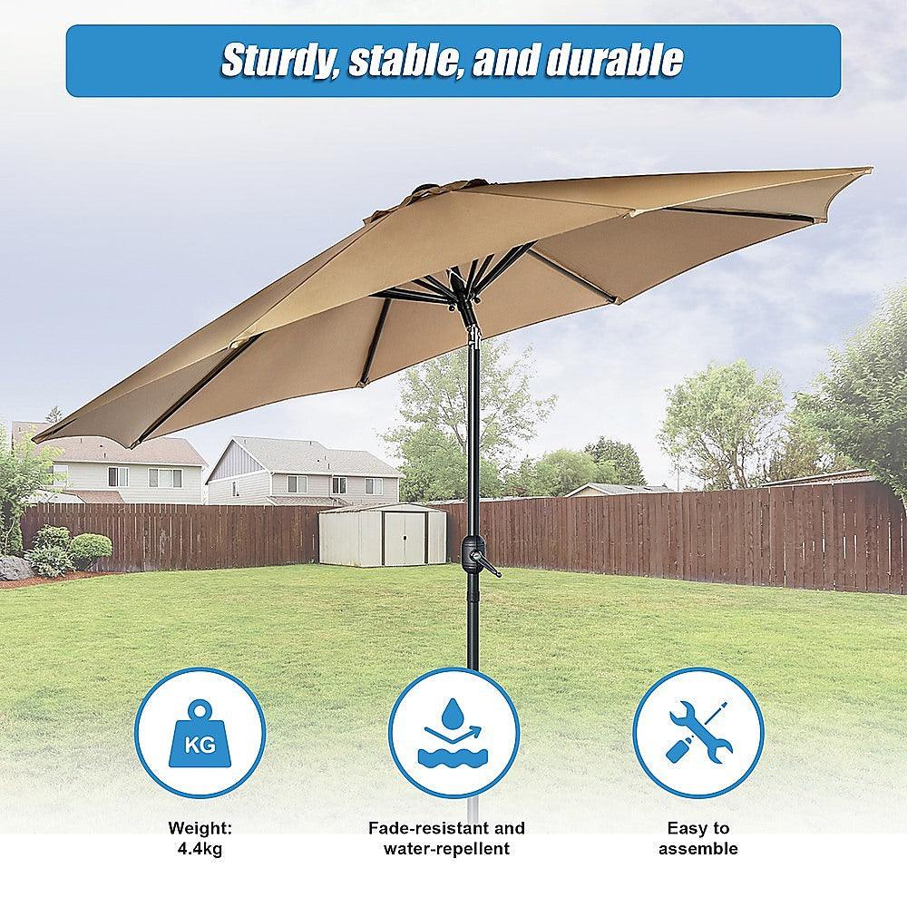 Buy 9FT Patio Umbrella Outdoor Garden Table Umbrella with 8 Sturdy Ribs discounted | Products On Sale Australia