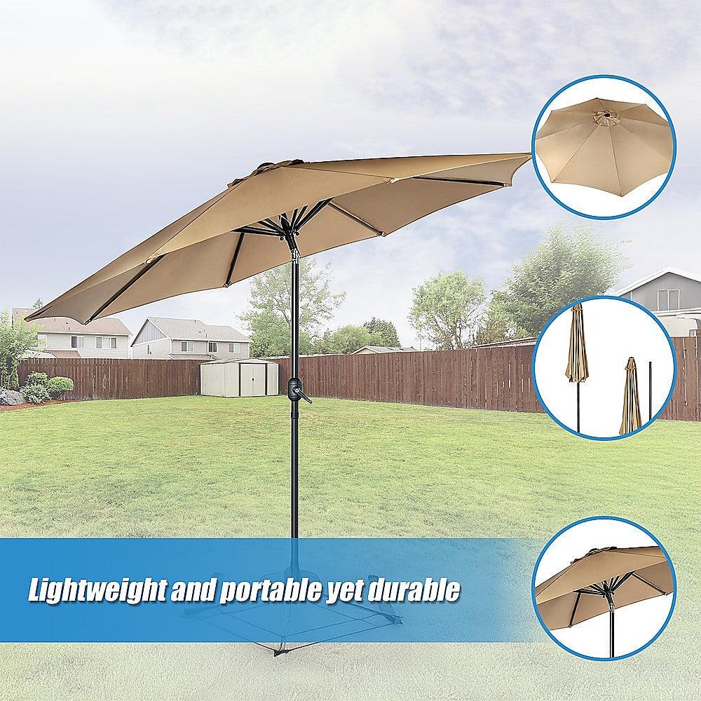 Buy 9FT Patio Umbrella Outdoor Garden Table Umbrella with 8 Sturdy Ribs discounted | Products On Sale Australia