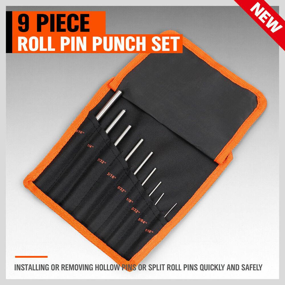 Buy 9Pc Roll Pin Punch Set Bolt Catch Gun Building Removing Repair Tool Canvas Pouch discounted | Products On Sale Australia