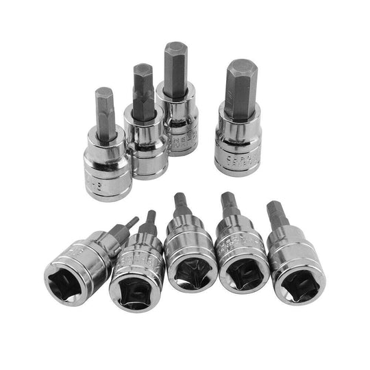 Buy 9pcs Allen Key Sockets Hex Bit Socket Set 3/8" Drive Drill Metric Tools 2-10mm discounted | Products On Sale Australia