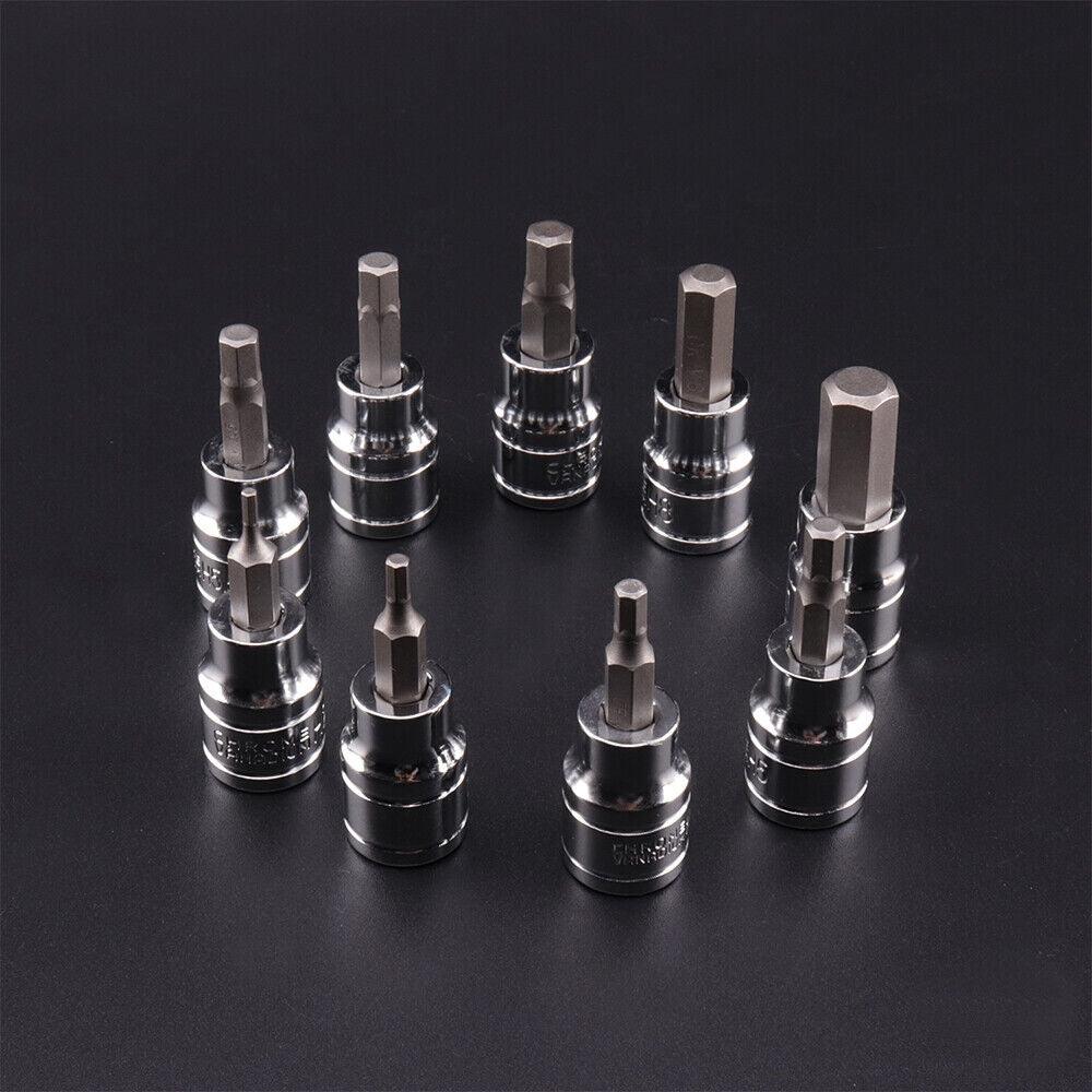 Buy 9pcs Allen Key Sockets Hex Bit Socket Set 3/8" Drive Drill Metric Tools 2-10mm discounted | Products On Sale Australia