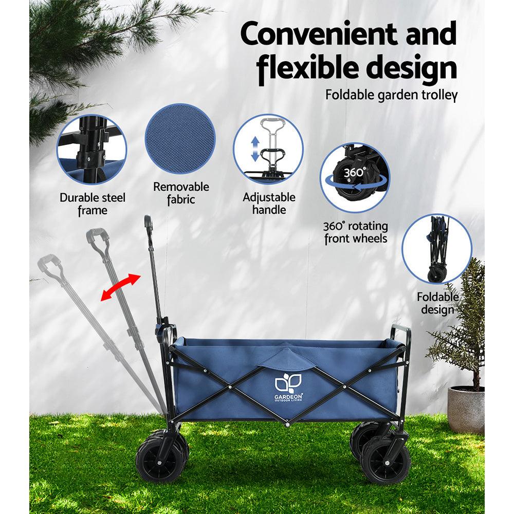 Buy Gardeon Garden Cart Folding 120kg Trolley Camping Wagon Barrow Outdoor Beach discounted | Products On Sale Australia