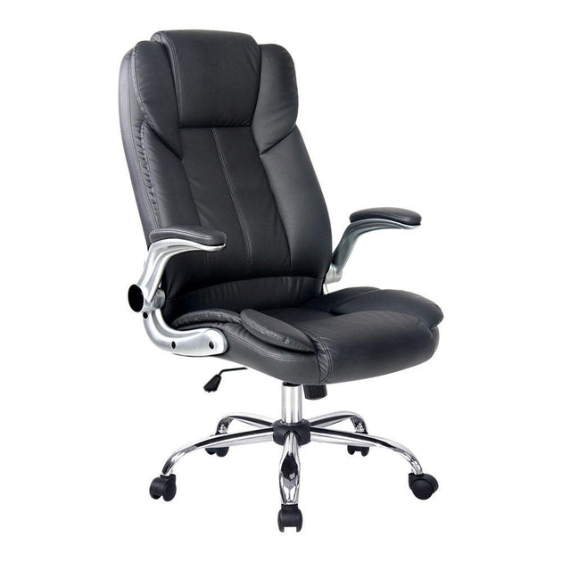 Buy Artiss Executive Office Chair Leather Tilt Black discounted | Products On Sale Australia